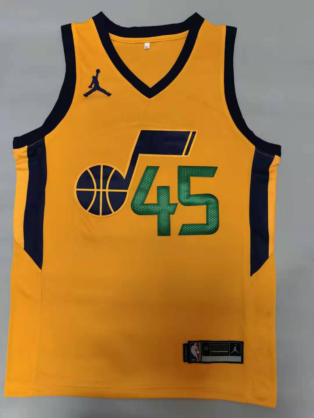 Men Utah Jazz #45 Mitchell Yellow 2021 Game NBA Jerseys->utah jazz->NBA Jersey